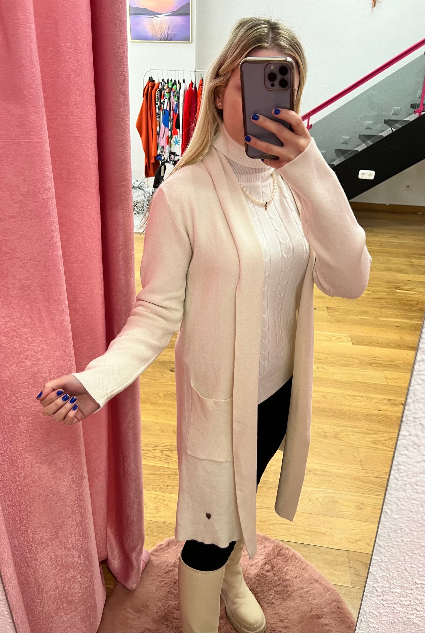 Chaqueta de punto blanca