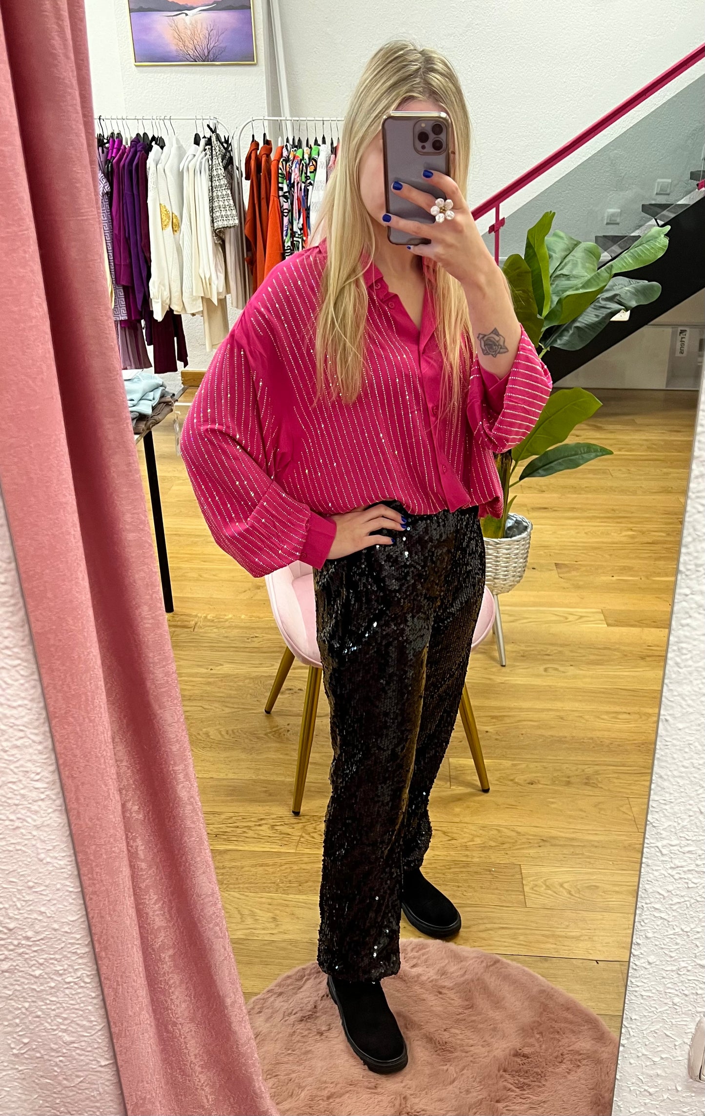 Camisa brillo fucsia