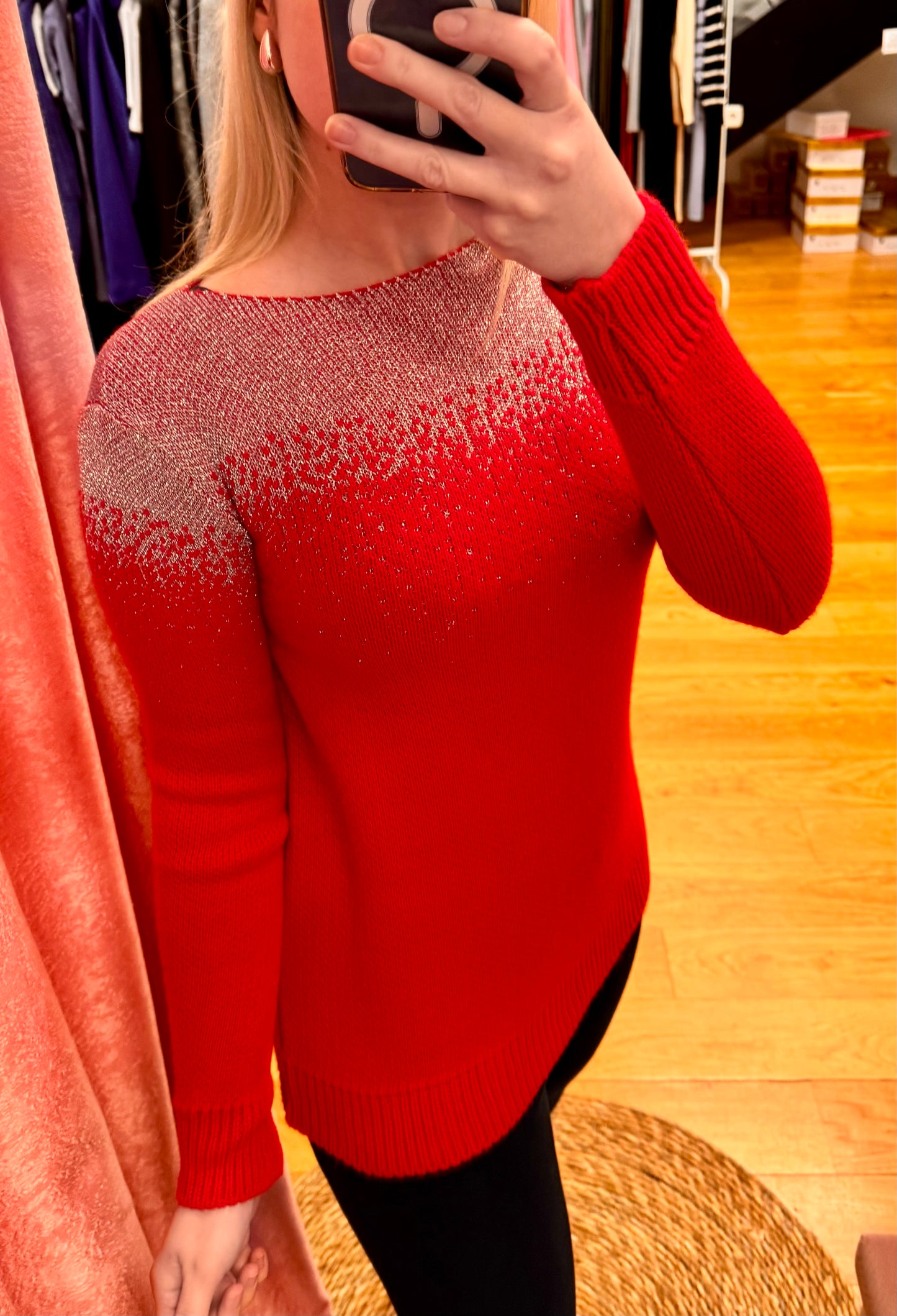 Jersey rojo brillo
