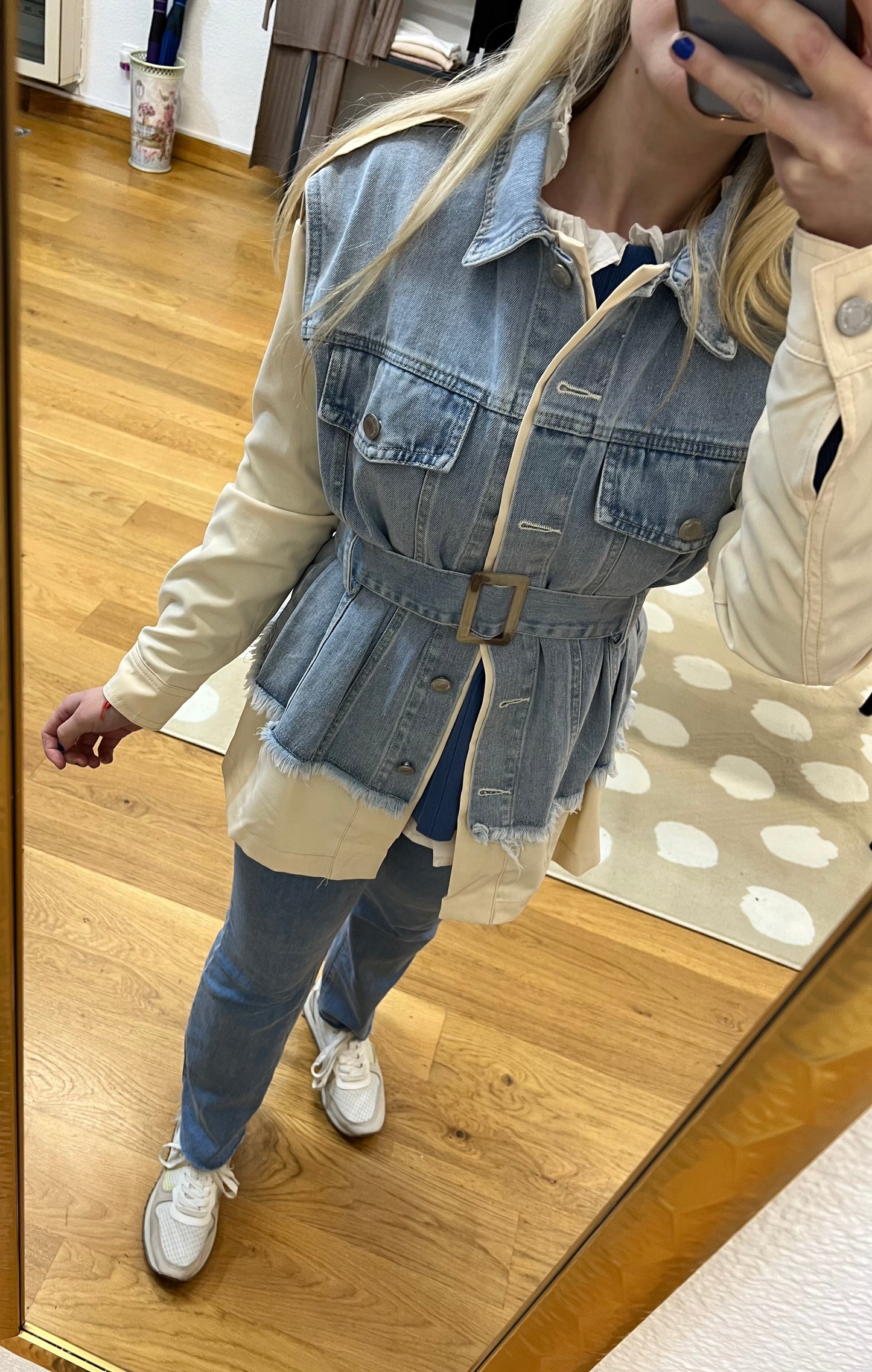 Cazadora denim combinada
