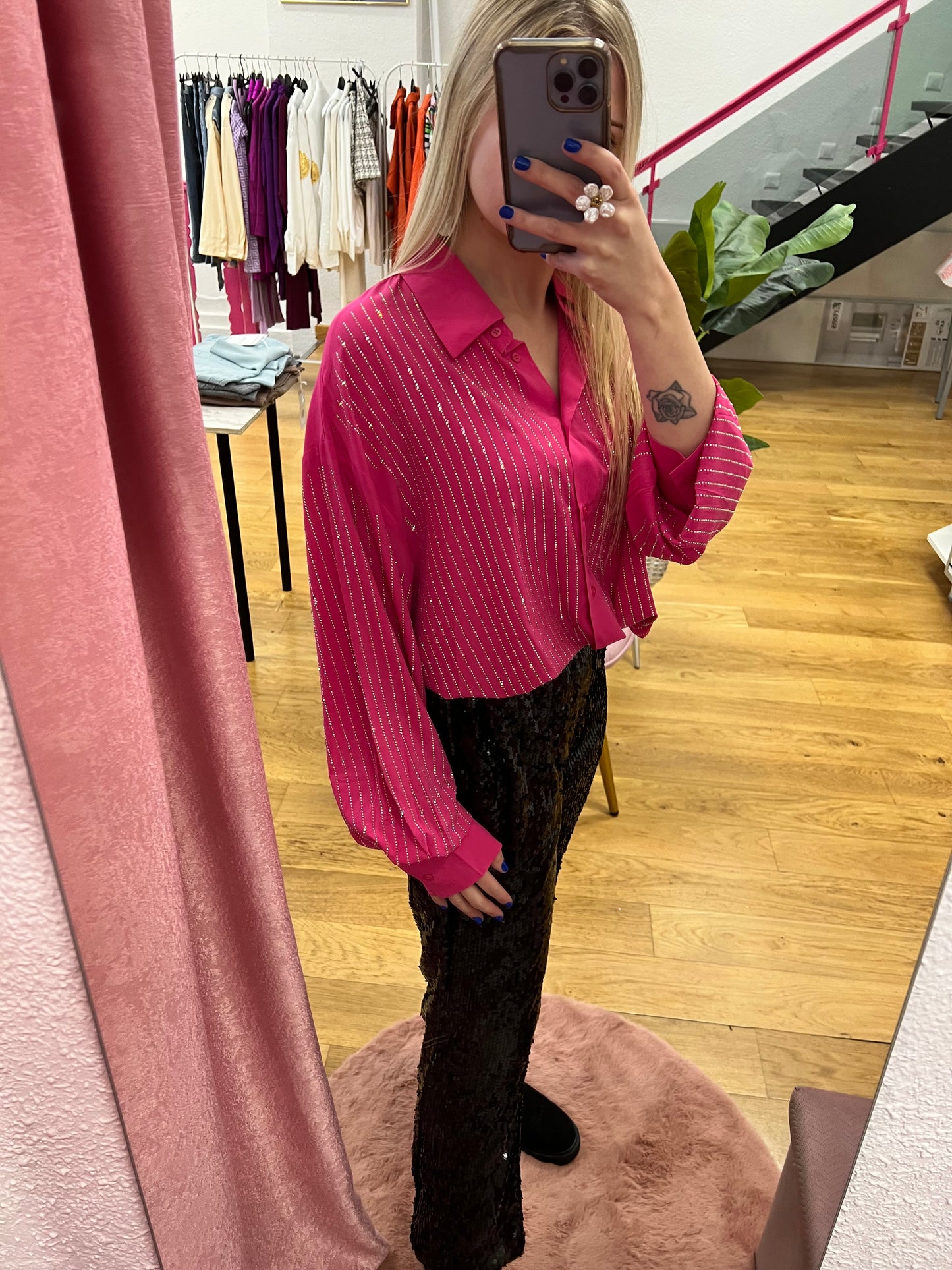 Camisa brillo fucsia