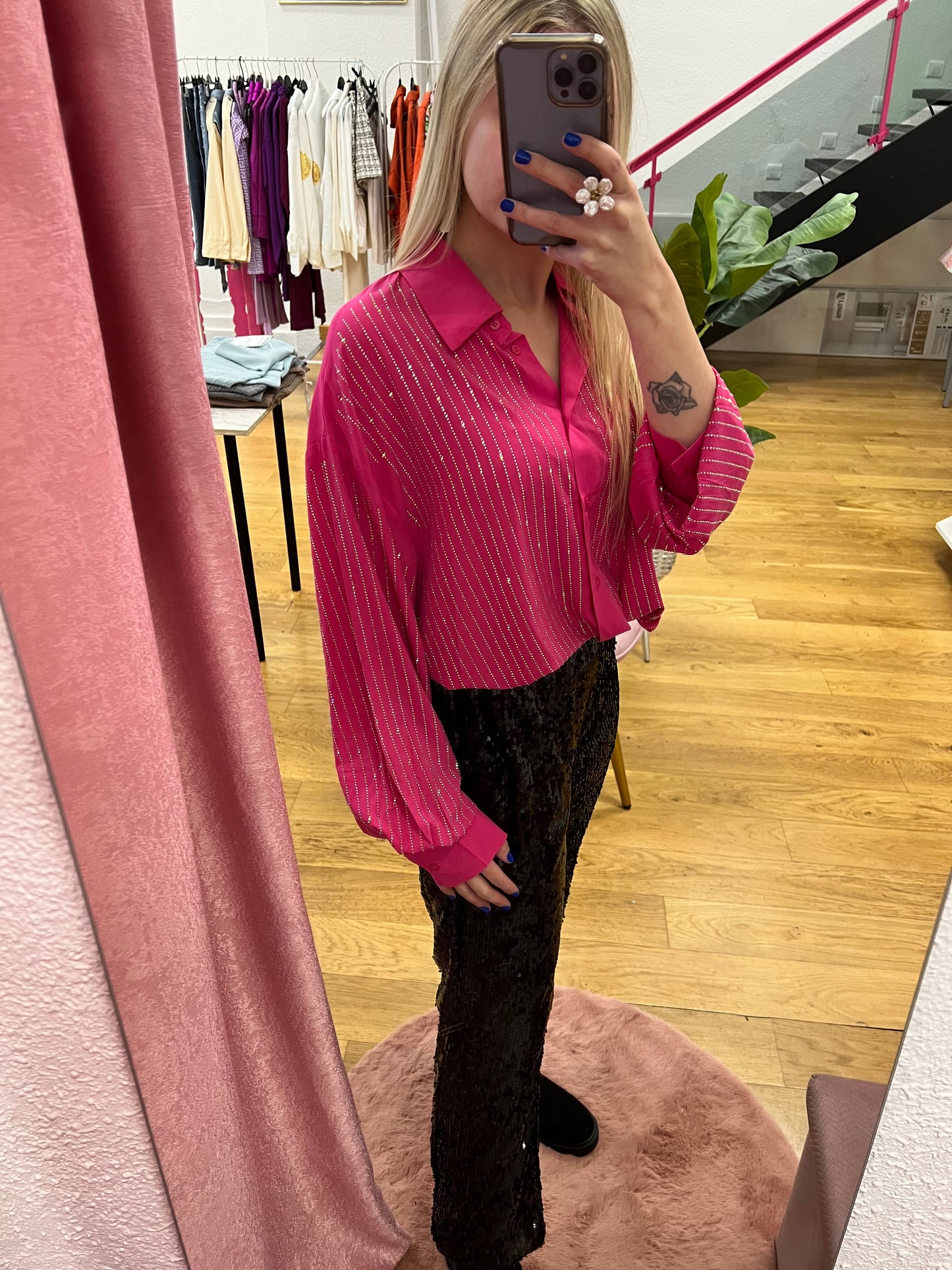 Camisa brillo fucsia