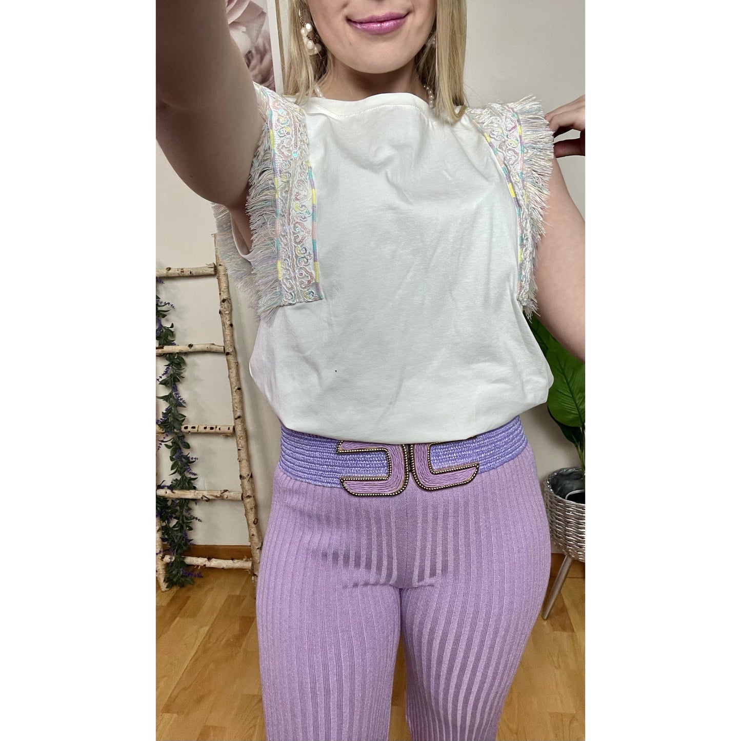 Pantalón de Punto Lila