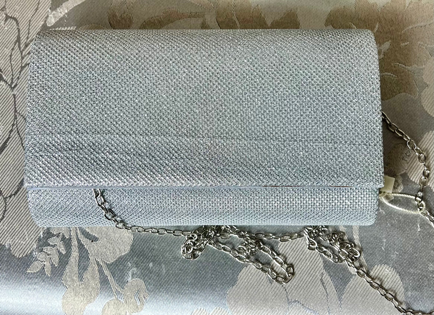 Bolso Purpurina Plateado