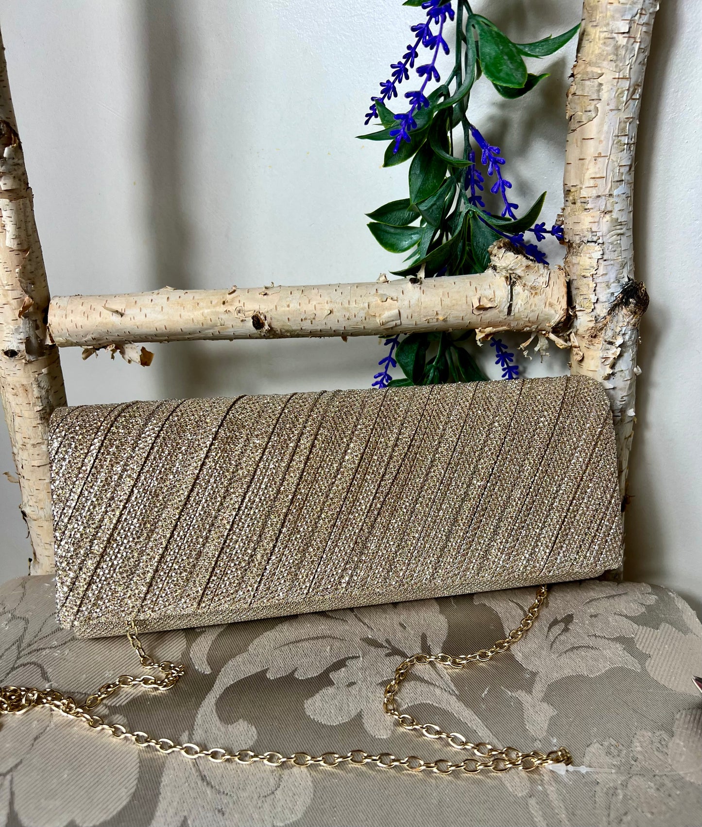 Bolso Dorado Purpurina