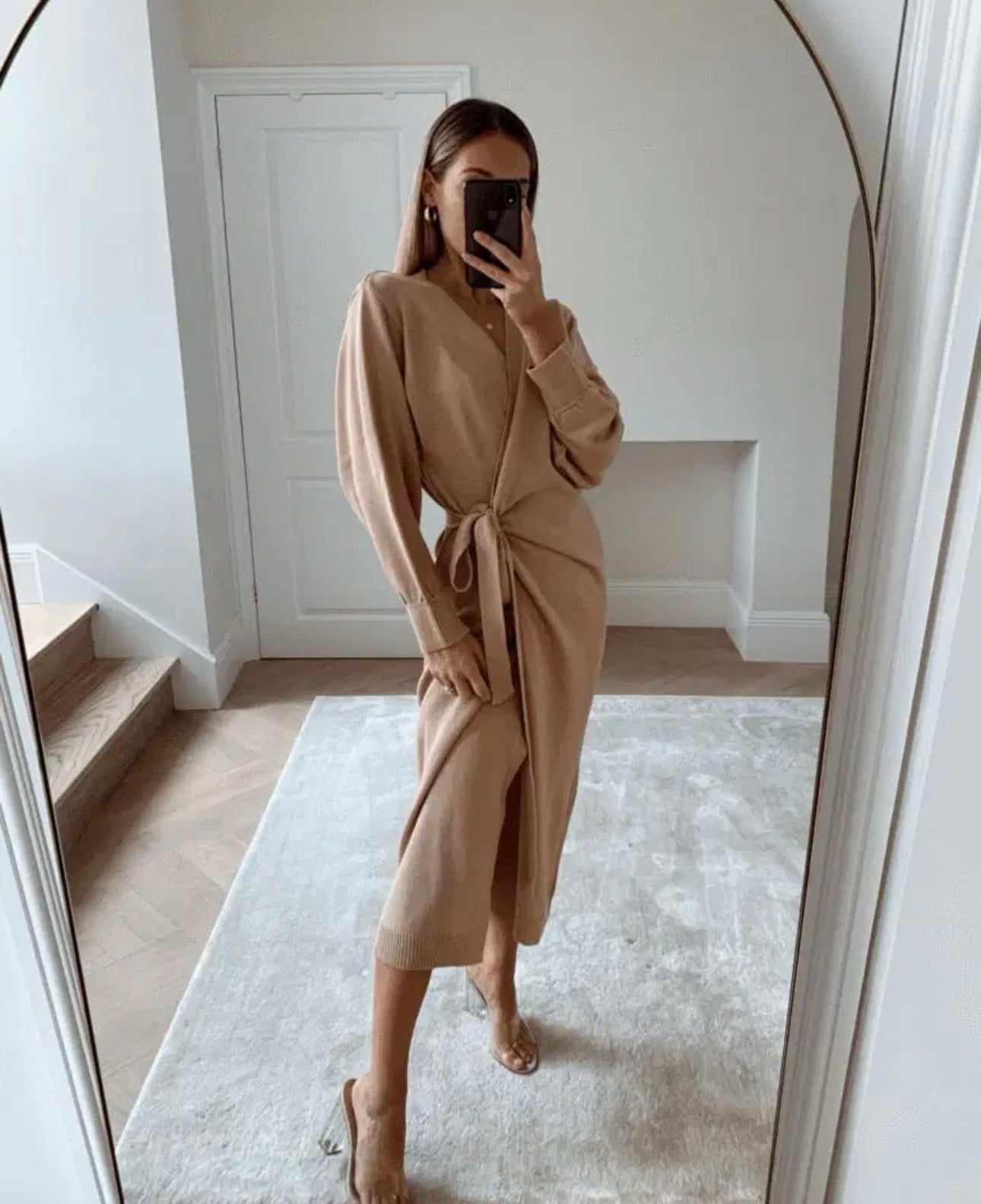 Vestido de punto beige