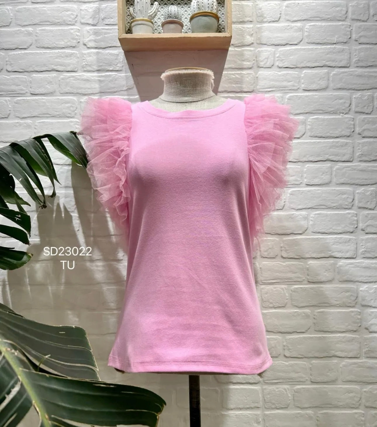 Camiseta mangas tul