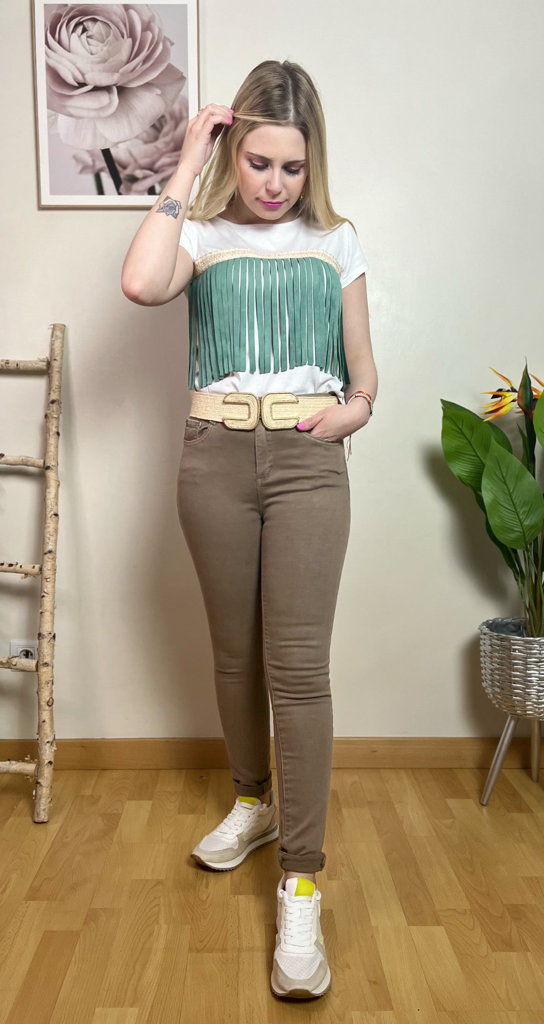 Pantalón basic marrón